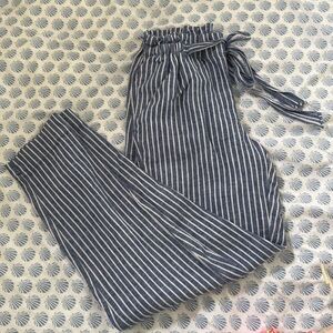 Beachlunchlounge Giavanna Linen Blend Stripe Pants